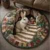 Nueva Alfombra de Piso de Conejo de Pascua para Sala de Estar, Alfombra Decorativa con Efecto Visual 3D, Alfombra de Entrada Antideslizante y Resistente a la Suciedad, Transfronterizo