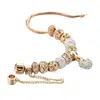 Novo Pulseira de Contas Banhada a Ouro Cor KC Preservadora de Cor Diamante Completo Estilo Panjia Amazon AliExpress