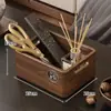Cesta de Almacenamiento de Escritorio de Madera Maciza Entrada Sala de Estar Mesa de Café Snacks Llave Control Remoto Artículos Varios Almacenamiento Caja de Almacenamiento de Cosméticos