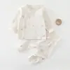 Roupas de Outono para Bebê Calças de Outono Temporada Primavera Outono Unissex Crianças Bebê Algodão Puro Cintura Alta Camada Base Roupas Separadas Conjunto de Roupa Íntima Infantil