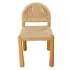 Silla de Comedor de Madera Maciza Estilo Vintage para Uso Doméstico, Silla Tejida para Apartamento Pequeño, Silla de Comedor Retro Francesa, Nuevo Modelo 2025 con Respaldo