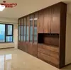 Librero Personalizado de Madera Maciza de Nogal Negro Librero Americano Gabinete de Archivo Alto Integrado para Oficina Estudio Sala de Estar