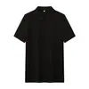 Camisa Polo de Algodão com Seda e Íons de Gelo Estampa Personalizada para Uniforme de Trabalho Cor Sólida Gola Lapela Manga Curta Feita Sob Encomenda Camisa Publicitária Uniforme de Turma