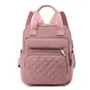 2025 Mochila Nueva Mochila de Nailon Bandolera Europea y Americana Bolso de Mujer Hilo de Bordado Acolchado Mochila Escolar para Estudiante Mujer Bolso Cuadrado Pequeño