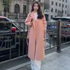 Abrigo de lana liso de otoño e invierno transfronterizo con bolsillo, diseño de doble botonadura de alta gama y a la moda, abrigo largo de lana al por mayor