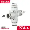 PZA tipo Shanes tubo de ar branco junta de engate rápido pneumático junta cruzada de plástico de quatro vias 4/6/8/10