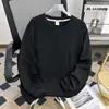 Sudadera de cuello redondo para hombre, nueva colección de otoño, algodón puro, peso pesado, corte holgado, talla grande, extragrande, prenda superior para hombre