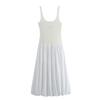 Aliexpress Vestido Colete de Verão Moda Casual Moda Moda Europeia e Americana Cor Contrastante Bolha Comprimento Médio