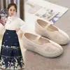 Sapatos Hanfu ecológicos, sapatos de performance, novos sapatos bordados tradicionais de primavera-verão, sapatos de performance estilo chinês, sapatos com padrão de nuvem para crianças e adultos