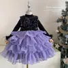 Vestido de Niña Otoño e Invierno 2026 Nuevo Elegante Tejido Peludo Parte Superior Sin Mangas Vestido de Forro Polar