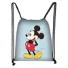 Mochila Nueva de Dibujo con Cordón Estampado Colorido de Mickey Poliéster Gran Capacidad Moderna con Cordón para Niños Venta al por Mayor Caliente