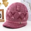 Gorro de punto de otoño e invierno para madre de mediana edad y anciana, cálido para mujer, con felpa adicional, protección contra el frío, gorro de lana para señora mayor, gorro de algodón con protección para las orejas de la abuela