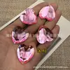 Acrílico 30mm Coração de Pêssego Colorido Fundo Plano Furo Duplo Costurado à Mão Diamante Artesanal DIY Joias Acessórios de Roupa Acessórios de Coração