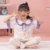 Pijamas de Niña Verano 2025 Nuevo Traje de Ropa para Casa de Niños Pantalones Cortos Delgados de Manga Corta Ropa de Acondicionador de Aire para Usar Afuera