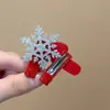 Grampo de Cabelo Rena de Natal Su Xiaobei Clipe para Franja Feminina Acessórios de Cabelo Fofo Clipe Bico de Pato Papai Noel Grampo de Cabelo