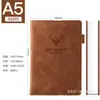 Cuaderno a5 logo personalizado hebilla engrosada diario de cuero cubierta de cuero simple libro de actas de reuniones