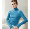 Suéter de cachemir suave y sin costuras, 100% cachemir, una sola pieza para mujer, cuello alto superpuesto, corte ajustado, tejido de punto para otoño e invierno