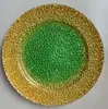 Banquete Chino y de Europa Occidental Plateado Colorido Retro Plato Principal para Cena Plato Base Plato Decorativo Boda Granada Plato de Vidrio