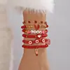 Conjunto de Pulseiras Novo Dia dos Namorados Transfronteiriço Europeu e Americano Design Criativo de Nicho Pulseira com Múltiplos Pingentes de Coração em Cartão para Mulheres