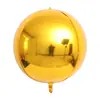 Novo balão grande de 22 polegadas 4D com placa de luz de filme de alumínio, cor dourada e prateada, bola de folha de alumínio, decoração de festa de aniversário