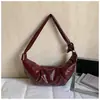 Bolso de Hombro Cruzado Vintage de Cuero Suave Plegado Estilo Bollo, Bolso Casual de Hombro Estilo Perezoso para el Día a Día, Bolso Croissant de Alto Valor