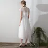 Vestido de Noiva Branco, Estilo Simples e Casual, Adequado para Mulheres Baixas, Pode Ser Usado no Dia a Dia, Sem Alças, para Registro de Casamento, Vestido de Verão