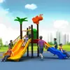 Equipamento de Playground Infantil Grande Porte Transfronteiriço, Combinação de Escorregador de Plástico e Balanço para Parque Comunitário