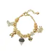 Pulsera Panjia: Pulsera DIY Popular con Corazón, Oso, Diamante Negro, Corona, Flor, Mariposa, Joyería de Moda y Única