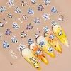 Redanco5D Repujado Popular Dibujos Animados Pegatina para Uñas Lindo Estampado de Leopardo Corazón Pegatina Estéreo para Uñas He1481