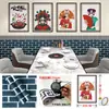 Papel de Parede para Loja, Papel de Parede para Parede de Catering Comercial, Adesivos de Parede, Adesivos de Rodapé de Parede Retrô, Adesivos de Parede Autoadesivos, Espessura Estilo Chinês