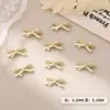 Decorações de Arte para Unhas com Laços Dourados e Prateados da Moda, Acessórios para Unhas DIY com Laços de Liga Metálica 3D Atacado