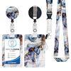 Padrão Mármore Pintura a Óleo Céu Estrelado Estampa Colorida Retrátil Puxa Fácil Porta Celular Id Lanyard Porta Cartão