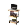 Escritorio de computadora transfronterizo, muebles sencillos, mesita de noche móvil, estante de almacenamiento de tres niveles para dormitorio doméstico, mesa pequeña de pie