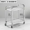 Carrito de Colección para Comedor Escolar de Tres Niveles de Acero Inoxidable Carrito de Comedor Comercial Carrito para Puesto Callejero para Llevar Carrito Móvil de Bebidas de Acero Inoxidable