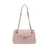 Bolso de Cadena Acolchado de Alta Gama Estilo Chanel para Mujer, Nuevo Modelo 2026 Versátil Bolso de Hombro Cruzado con Cierre de Candado Bolso de Axila