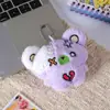 Urso de Pelúcia Criativo e Excêntrico Boneca Fofa Pingente Desenho Animado Coração de Menina Pingente de Decoração de Bolsa Estilo de Jogo de Fliperama