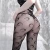 Medias de Encaje con Flores y Hiedra para Primavera y Verano, Ropa Exterior Popular en Internet, Medias de Red Sexys, Medias Negras Finas de Seda, Medias para Embellecer las Piernas, Medias Base para Mujeres