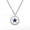 Venta Caliente Transfronteriza Collar Redondo de Tiempo con Diamantes Pavimentados NFL32 Joyería de Fútbol de Equipo Accesorios de Equipo Suministro Directo