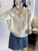 Cardigan de Tricô Torcido com Gola Alta para Mulheres, Novo Estilo Outono/Inverno 2026, Design Casual Estilo Coreano, Jaqueta Suéter com Zíper Duplo, Tendência