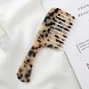 Pente de placa de ácido acético europeu e americano da Amazon, pente de cabelo antiestático de leopardo, pente de cabelo de mármore com dentes largos