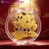 Pegatinas de teléfono chapadas en oro para el Año de la Oveja, con una ovejita que trae riqueza y prosperidad, pegatinas traseras para teléfono para atraer clientes, pequeños regalos al por mayor