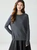 Suéter de Cachemir con Flecos y Borlas para Mujer 2026 Otoño Invierno Cuello Redondo Lentejuelas Top Versátil Pulóver Tejido Capa Base