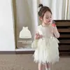 Roupas Infantis Zhe Li Vestido para Meninas Verão Fino 2026 Estilo Pequena Chanel Vestido Princesa Infantil Vestido Formal para Bebê Menina de Um Ano