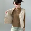 Chaleco H117 para Mujer con Bolsillos, Chaleco Cálido Forrado de Polar para Otoño e Invierno, Ropa Exterior Deportiva Casual, Estilo Corto