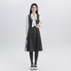 Vestido Chaleco Estilo Nuevo Otoño/Invierno 2026 Vestido Camisa de Manga Larga a la Moda Traje de Dos Piezas Ropa Formal para Entrevista de Trabajo Mujeres
