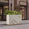 Combinación de Macetero de Acero Inoxidable para Exteriores Mampara para Exteriores de Hierro Forjado Canaleta para Flores Terminada para Calle Valla Cuadrada Rectangular Canaleta para Flores