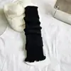 Novedad calcetines gruesos para niños con volantes para niños grandes y pequeños en invierno para mantener el calor con hilo grueso de color liso calcetines de felpa hasta la rodilla
