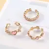 Conjunto de Anillos Abiertos Corazón de Amor Incrustado de Diamantes de Venta Caliente Transfronteriza, Conjunto de Dos Piezas para Mujer, Joyería de Mano Fresca, Dulce, Exquisita, Simple al por Mayor