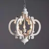 Lustre de Madeira Estilo Country Americano Transfronteiriço para Sala de Estar, Sala de Jantar, Quarto e Closet, Luminárias Vintage com Acabamento Envelhecido