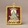 Pingente Thangka de Xizang Zakilam Quadrado Liga de Aço Titânio Dourado Vários Padrões de Minério Podem Escolher Direto da Fábrica